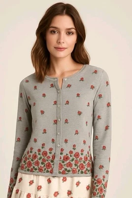 Twinset Vintage One Step Up Años 90 Gris Estampado Rosa Talla Mediana Foto 1 de 4