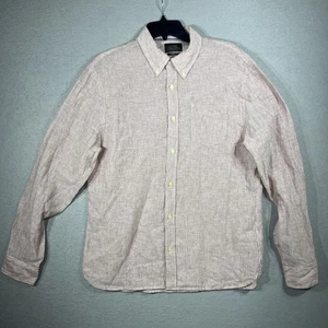 Jachs New York Linen Shirt Long Sleeves Mens Classic Fit Large Red Sun Dried - Picture 1 of 8