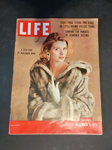 Life Magazine DECEMBER 5 1955 FAUX MINK COAT FASHION, LEUKEMIA PICTORIAL Vintage - Picture 1 of 2