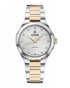 COVER CO221.03 Cardea Crystal Silver Bicolor Damenuhr mit Edelstahlband Saphirgl - Picture 1 of 1