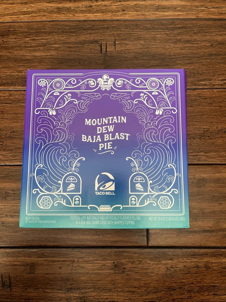 Mountain Dew Baja Blast Pie Empty Box Taco Bell Exclusive Limited Edition Decor - Image 1 of 1