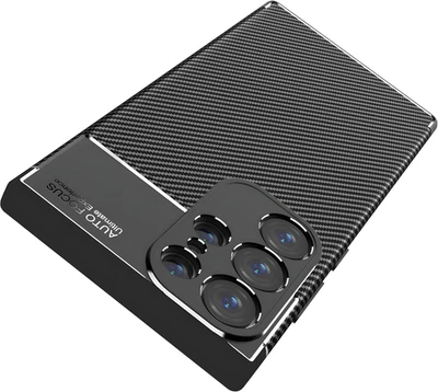 AVANA Hülle für Samsung Galaxy S23 Ultra Schutzhülle Silikon Case Schwarz Carbon Optik