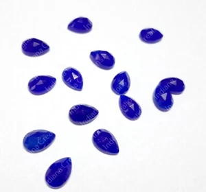 Pear Rose Cut Natural Blue Jade 6x9mm To 12x16mm Calibrated Loose Gemstone - Imagen 1 de 7