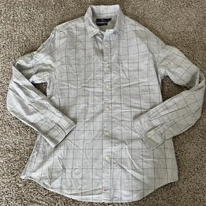 Vineyard Vines uomo grigio medio slim fit Murray bottoni gingham plaid lungo - Foto 1 di 8
