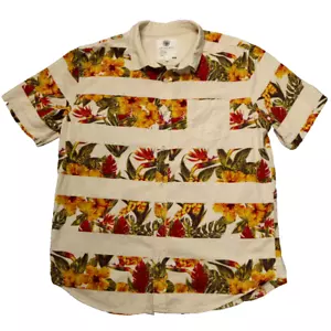 On The Byas Floral Tropical Hawaiian Shirt Cotton Short Sleeve Button Up XL - Picture 1 of 20