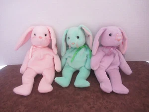TY RETIRED BEANIE BABIES HIPPITY, HOPPITY & FLOPPITY GROUP OF THREE MINT. - Picture 1 of 18