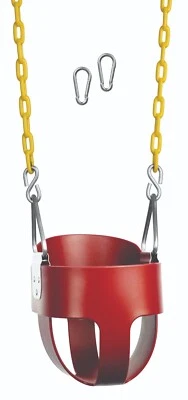 New Bounce Toddler/Baby Bucket Swing Seat - High Back Rust-Proof Swing - Red - Image 1 of 3
