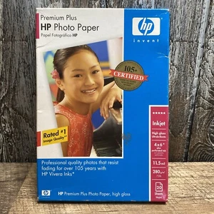 HP Premium Plus 4 X 6" High Gloss Inkjet Photo Paper 11.5 Mil 20 sheets Q1977A - Picture 1 of 7