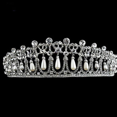 Strass di cristallo Princess Diana Love Knot Tiara Crown Wedding - Immagine 1 di 4