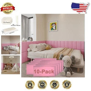 Soft Leather Anti-Collision Wall Padding Panels in Pink: 10 PCS for Kids' Safety - Picture 1 of 8