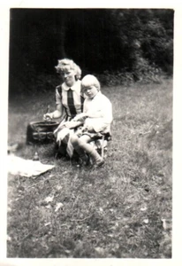 Children Forest Life in Denmark 1900 - 1950s Rare Vintage Photo Small Size 9x6cm - Picture 1 of 1