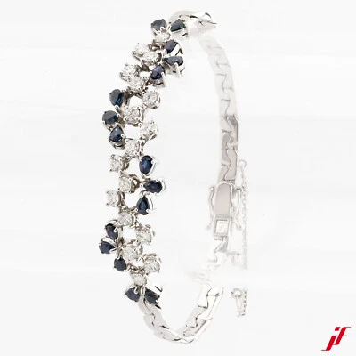 Armband 18K Weißgold  Saphire 1,5 ct Brillanten 1,53 ct 17,0 cm Wert 11.400,-* - Bild 1 von 2