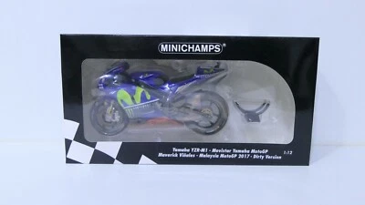 MINICHAMPS 1/12 VINALES  MOTO GP 2017 YAMAHA YZR M1 SALE PNEUS PLUIE GP MALAISIE - Photo 1/4