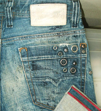 *HOT ITALY Men's DIESEL VIKER 8GZ STRAIGHT BUTTON Denim Jeans 27 x29 (Fit 28x29)