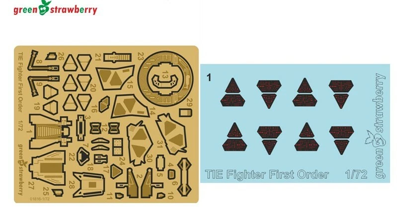 Set Di Dettaglio Starfighter Tie Della Prima Ordine Di Star Wars 1816 1/72 Verde - Immagine 1 di 1