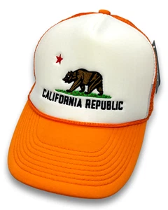 California Republic Bear Flag Classic Trucker Foam Front Mesh Hat Snapback Cap - Picture 1 of 19