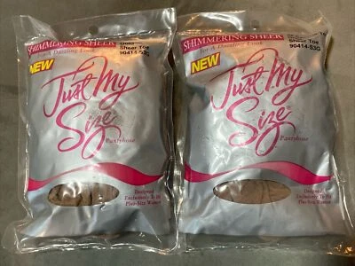 Lote de 2 Leggings Just My Size Pantimedias 3X Control Top Dorado Brillante Transparente NUEVO Foto 1 de 4