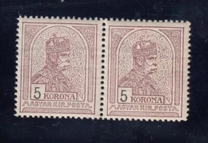 Hungary 1909 2x5 Korona MNH - Turul - Picture 1 of 3