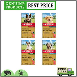 ADVANTIX for Dogs 3 Doses Monthly Flea Tick Treatment All Sizes Shipping FREE - Picture 1 of 6
