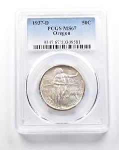 1937-D Oregon Commemorative Half Dollar MS67 PCGS *7523 - Picture 1 of 3