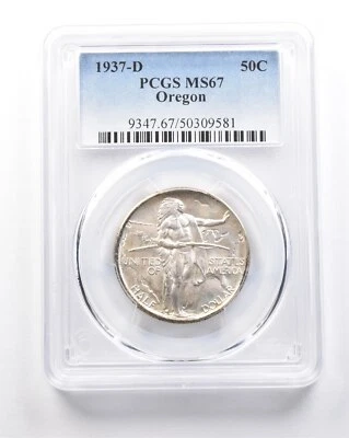 1937-D Oregon Commemorative Half Dollar MS67 PCGS *7523 - Image 1 of 3