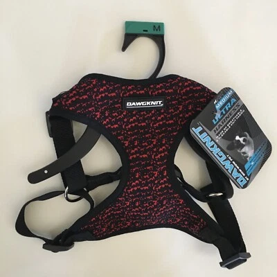 Nuevo (M) Arnés Tejido Flexible Ajustable Dawgknit para Perro Tamaño Mediano Mascota Rojo Negro Foto 1 de 4