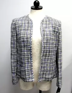 New Evan Picone Petite Quarry Mulberry Textured Open Blazer Lined Women's 10P - Picture 1 of 6