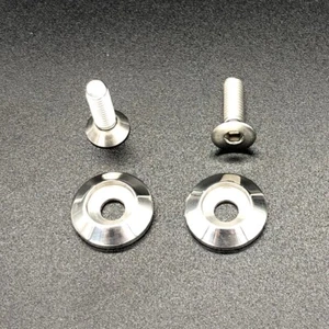 Polished Stainless Steel Fender Bolt Washers - with M6 5/8" bolts (16mm) - Picture 1 of 1
