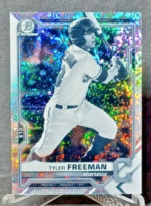 Tyler Freeman Black & White Mini Diamond Refractor 2021 Bowman Chrome #BCP-182 - Picture 1 of 2