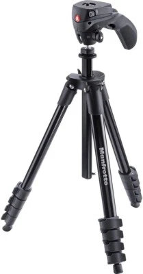 Manfrotto - 61" Compact Action Aluminum Folding Tripod - Black (MKCOMPACTACN-BK) - Image 1 of 4