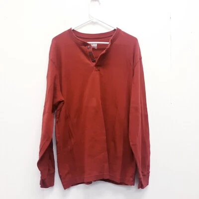Basic Editions Men’s Red  Cotton Long Sleeve Sweater - Size L -  3 button  - Image 1 of 4