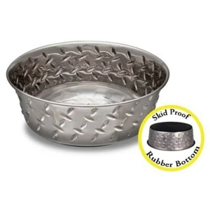 Loving Pets Diamond Plate Bowl with Non-Skid Bottom | Dogs, Cats - Picture 1 of 3