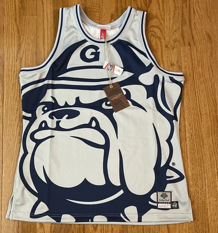 Georgetown Hoyas Men's Mitchell & Ness Big Face Jersey Tank Top Large Cover