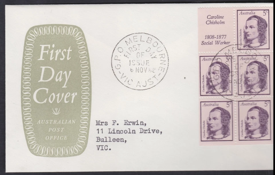 1968 5c Famous Australian Caroline Chisholm Booklet on Small APO Shield FDC - Image 1 of 1