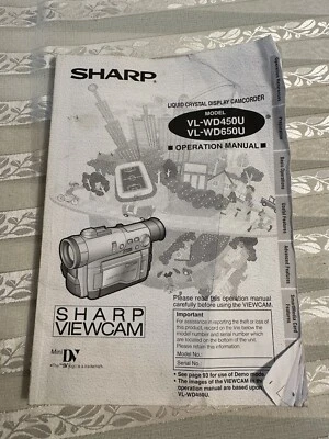 Sharp VL-WD450U Mini DV Camcorder Camera 780X Digital Zoom !!!Manual Only!!! - Image 1 of 2