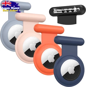 AirTag Holder Kids 4 Pack Silicone Case Safety Pins GPS Tracker Hidden - Picture 1 of 12