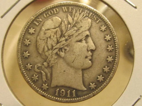 Rare XF 1911-S Barber half dollar ... very difficult to find ( item #3C75 ) Cover