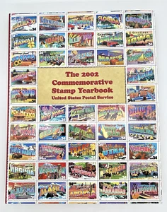 2002 USPS Stamp Yearbook Album Complete Commemorative w Stamps Philatelic HTF - Picture 1 of 16