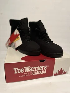 Toe Warmers Of Canada Black Boots Size 8 Chalet With Shoelaces brand new - Picture 1 of 4