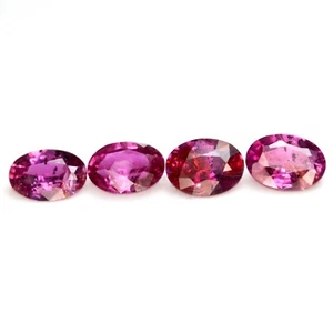 Unique Certified 1.55ct Natural Unheated Vivid Pink Sapphire Oval Matching Set - Picture 1 of 4