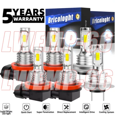 8000K LED Headlights High Low Beam Fog Light Bulbs Kit For Ford Fusion 2006-2016 - Image 1 of 4