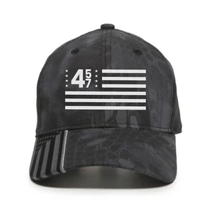 45 47 Embroidered One Size Fits Most with US Flag Hat - Picture 1 of 8