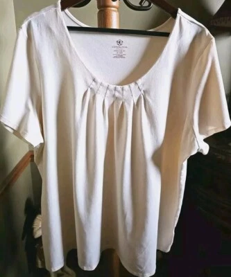 Precioso top elástico Covington Sport Signature Fit talla grande 26 28W marfil SS Foto 1 de 4