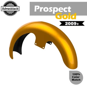 PROSPECT GOLD Advanblack 21" Reveal Wrapper Hugger Front Fender For 09+ Harley - Picture 1 of 9