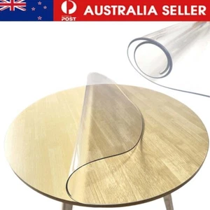 Clear PVC Round Table Cover Protector Plastic Waterproof Tablecloth - Picture 1 of 18