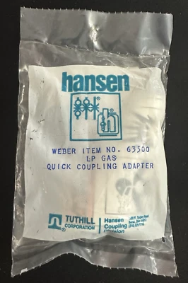 Hansen WEBER ARTÍCULO NO. Adaptador de acoplamiento rápido 63500 LP GAS #63500 Foto 1 de 2