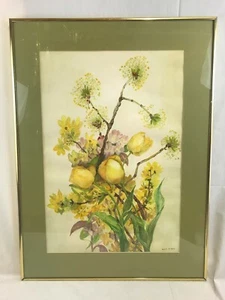 Beautiful Orig. Vint. signed Nettie Farber Floral Still Life Watercolor Painting - Picture 1 of 11