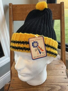 NWT Vintage Black Beanie Orlon Acrylic Cap; USA Pedigree Knit; Small; Hipster - Picture 1 of 5