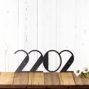 Personalized Modern Metal House Number Sign, Mid-Century Style 6 inch & 8 inch - Picture 1 of 16