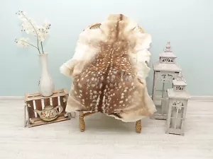 Real Fallow Deer Skin Hunting Room Decor Viking Theme Leather Clothing Deer Hide - Picture 1 of 9